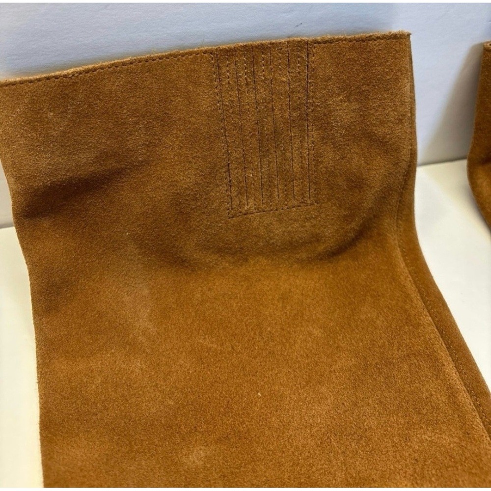 Michael Kors Brown Suede Knee High Boots Block‎ Heel Women's Size 7M - Picture 10 of 11